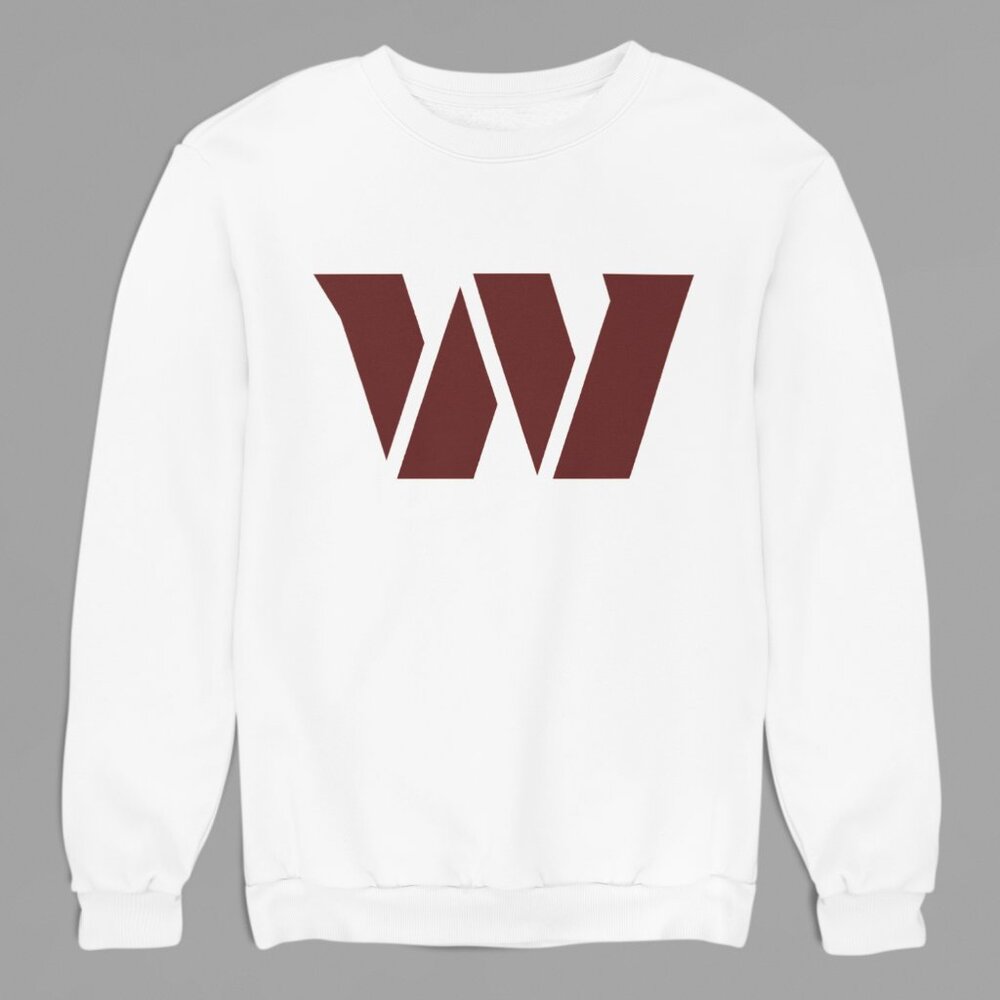 NEW Washington Commanders W Team Color Pop Fleece Crew Neck Sweatshirt WHITE